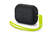Puhelin - Muut lisävarusteet - Spigen Case Silicone Fit Black + Strap Phantom Green - AirPods Pro (2nd Gen) - ACS05810