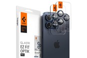 Puhelin - Muut lisävarusteet - Spigen Glass tR EZ Fit Optik Pro 2 Pack - blue titanium - iPhone 17/16/15 Pro / 17/16/15 Pro Max - AGL07164