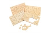 Askartelu- ja taidetarvikkeet - Colorations - Make and Decorate your Wooden 3D Vehicles Set of 4 - VEHPUZ