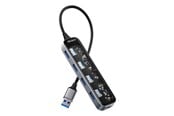 USB hub - Deltaco Transparent USB-A hub 5 Gbps 4x USB-A USB hub - 4 porttia - Läpinäkyvä - UH-736