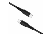 USB kaapelit - FIXED LIQUID Silicone - 60W - USB-C <-> USB-C - 1.2m - Musta - FIXDLS-CC12-BK