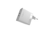Puhelin - Adapterit & Laturit - FIXED Supernopea Kotilaturi 65W 2xUSB-C PD 3.0 Valkoinen - FIXC65-2C-WH