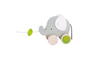Vauva- ja taaperolelut - Goki Wooden Pull Animal Elephant with Leaf - 54866