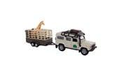 Leluautot - Kids Globe Die-cast Land Rover with Giraffe trailer 29cm - 521723