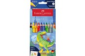 Kirjoitus- ja piirustustarvikkeet - Faber-Castell CP Jumbo Grip dino 8+2 cardboard wallet - 110922