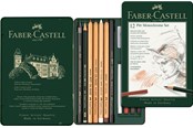 Kirjoitus- ja piirustustarvikkeet - Faber-Castell Set Pitt Monochrome tin of 12 - 112975