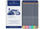 Kirjoitus- ja piirustustarvikkeet - Faber-Castell Gofa Aqua metal box of 12 pastel colours - 114622