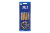 Lelut - Haza Witbaard Cake Candles with Holders Gold 12pcs. - 403023