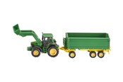 Leluautot - SIKU 1:87 John Deere Etukuormaajalla ja Perävaunulla - S-1843