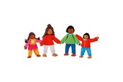 Nuket, pehmolelut ja oheistarvikkeet - Goki Wooden Dollhouse Dolls Flexible Modern Family 4pcs. - 51495
