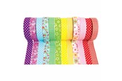 Askartelu- ja taidetarvikkeet - Colorations - Tape Fabric and Patterns Set of 12 - CHABFAB