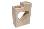 Askartelu- ja taidetarvikkeet - Playwood Tea light holder Heart Motif Beechwood 2 pcs. - sl204G