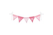 Lelut - Goki Fabric Bunting Make Pink with 10 Flags and Alphabet Characters - 60676