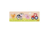 Palapelit - Goki Wooden Stud Puzzle On the Farm 4 pcs. Puu - 57355
