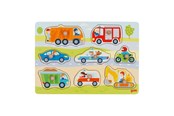 Palapelit - Goki Wooden Stud Puzzle Vehicles 7 pcs. Puu - 57400