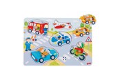 Palapelit - Goki Wooden Stud Puzzle Vehicles with Sound 6 pcs. Puu - 57399