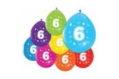 Lelut - Globos Balloons 2-sided Printed Number 6 8 pcs. - 512006