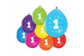Lelut - Globos Balloons 2-sided Printed Number 1 8 pcs. - 512001