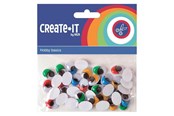 Luovat leikit - Haza Witbaard Colored Wiggle Eyes with Eyelashes 40pcs. - 192342