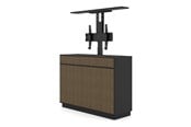 Seinäkiinnitys, AV-kiinnikkeet & AV-kalusteet - Multibrackets M cabinet unit - Lift - for LCD display - design walnut - white - Max 50 kg - recommended for 55" - 7350105215896