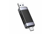 Muistikortinlukijat - adapterit ja kortinlukijat - ORICO CD2D-AC2-BK-EP TF/SD memory card reader USB + USB-C (black). - CD2D-AC2-BK-EP