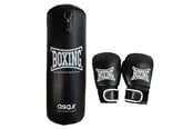Urheilu & Fitness - ASG Junior Boxing Bag - 15 Kg. (Gloves + Bag) Black/White - ASG4181HVIDONE SIZE
