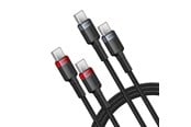 USB kaapelit - Baseus USB-C to USB-C 100W.1m 2pcs (red-black gray-black) cable. - P10318306003-00