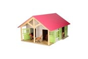 Puulelut - Kids Globe Horse stable Pink with 2 boxes and storage 1:24 - 610168