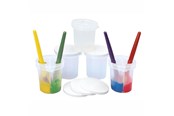 Luovat leikit - Colorations Paint Cup with Lid and 2 Divider Compartments Set of 5 - CHSPLITC