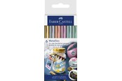 Kirjoitus- ja piirustustarvikkeet - Faber-Castell Metallics marker 6ct cardboard wallet - 160706