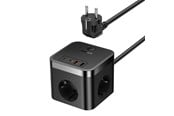 Puhelin - Adapterit & Laturit - Baseus Wall charger PowerCombo 3AC+2U+2C 30W 1.5m - E00066400117-00