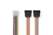 Sisäiset virtakaapelit - Nedis Internal Power cable | Molex Male | 2x SATA 15-Pin Female - CCGB73520VA015