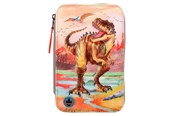 Lisätarvikkeet kouluun - Depesche Dino World Triple Pencil Case LED Khaki Brown - 412381