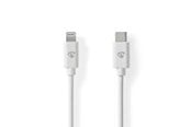 USB kaapelit - Nedis CCGL39650WT20 lightning cable - CCGL39650WT20
