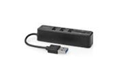 USB hub - Nedis USB-hub | 1x USB-A | 3x USB A Female | 5 port(s) USB hub - 3 porttia - USB 2.0 - Musta - CCGB60250BK01