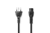Sisäiset virtakaapelit - Nedis Power Cable | CH Type 12 | IEC-320-C5 | Straight | Straight | Nickel Plated | 2.00 m - CEGL11220BK20