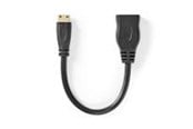 Näyttökaapeli - Nedis High Speed HDMI Cable with Ethernet | 4K@30Hz | 10.2 Gbps | 0.20 m | Round | PVC | Black - CVGB34590BK02
