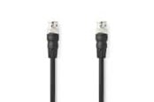Antennikaapelit/-liittimet - Nedis BNC Video Cable | BNC Male | BNC Male | Nickel Plated | 75 Ohm | 1.00 m - CVGL01000BK10