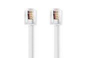 Verkkokaapelit - Nedis TCGL90200WT100 telephone cable - Valkoinen - TCGL90200WT100