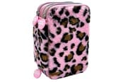 Koulu - Tinka Triple Pencilcase - Leopard Rosa - 8-804206