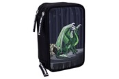 Lisätarvikkeet kouluun - Tinka Triple Pencil Case – Dragon – Black – Cool School - 8-804208