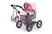 Nuket, pehmolelut ja oheistarvikkeet - Bayer Design Dolls Pram Trendy - Gray/Pink (13008AA) - 13008AA