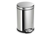 Jätteiden lajittelu - Simplehuman 4,5L pyöreä poljinroskis, kiillotettu teräs - CW1851CB