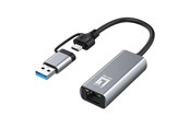 Verkkokortit (verkkosovittimet, tulostuspalvelimet jne.) - LevelOne USB-0423 2.5 Gigabit Ethernet 2-in-1 USB-C/A Network Adapter - USB-0423