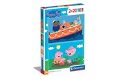 Palapelit - Clementoni Jigsaw Puzzle Super Color Peppa Pig 2x20pcs. Lattia - 24797