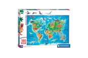 Palapelit - Clementoni Jigsaw Puzzle Super Color Dinosaur Map 180pcs. Lattia - 29790