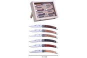 Keittiövälineet - Laguiole knife set 6 pcs. foldable with wooden handle - 3661075230036