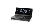 Puhelin - Adapterit & Laturit - Nedis Alarm clock with wireless charging - WCACQ20BK