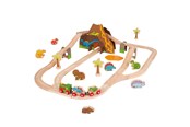 Puulelut - Bigjigs Wooden Dino Train Set 49 pieces. - BJT035