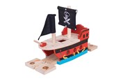Puulelut - Bigjigs Wooden Rails - Pirate Ship - BJT258